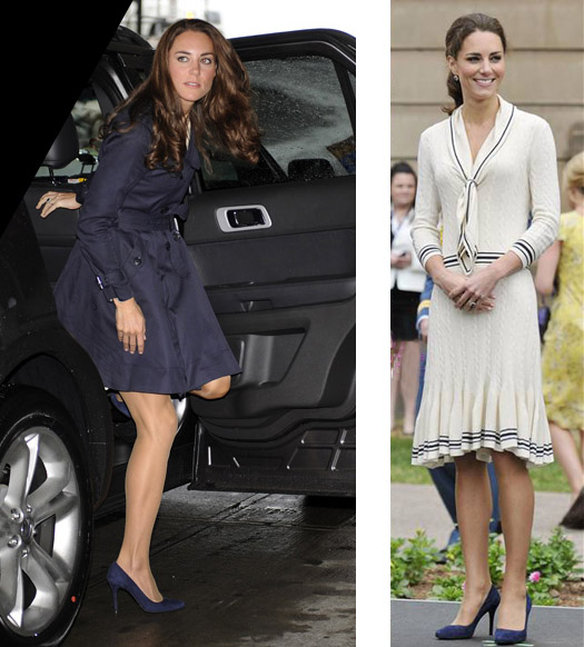 kate middleton canadian tour prada blue suede pumps