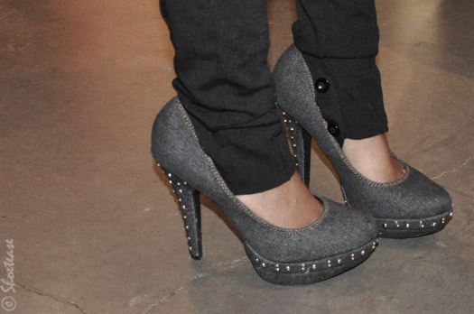 denim stilettos studs street style toronto