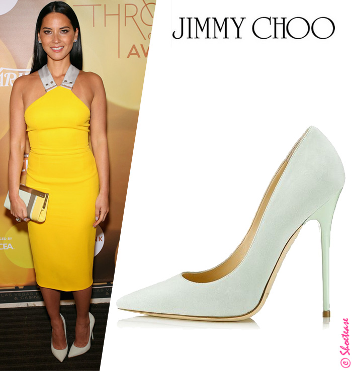 Celebrity Shoe Style â€“ Olivia Munn in Jimmy Choo â€œAnoukâ€ Pumps
