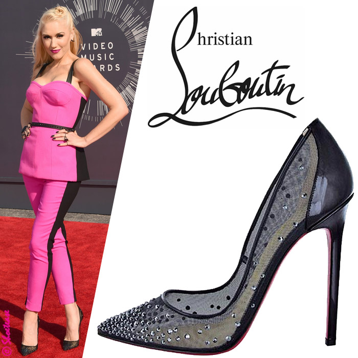 Gwen Stefani in Christian Louboutin Black Body Strass Pumps