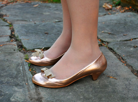 rose gold kitten heel shoes