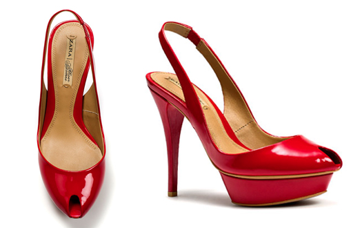 zara red shoes