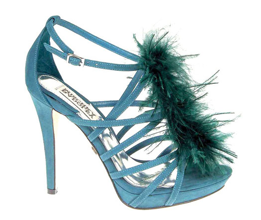 badgley mischka feather heels