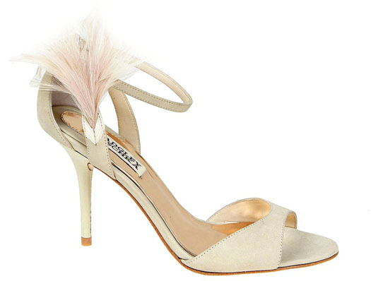badgley mischka feather heels