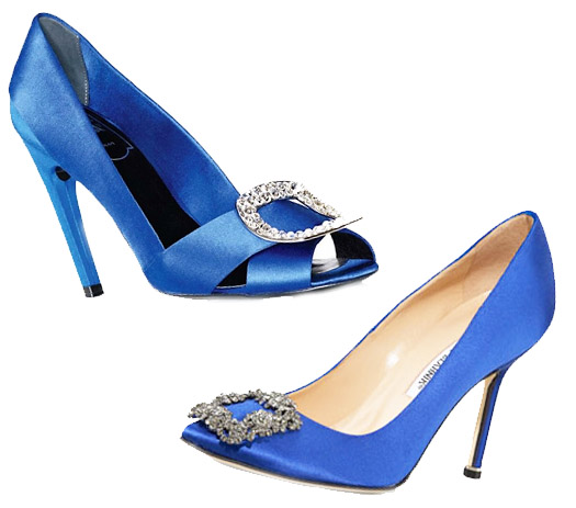 roger vivier blue pumps