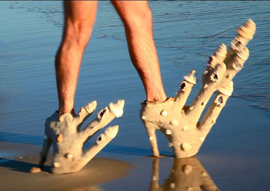 Igor Dewe's sand casle penis shoes
