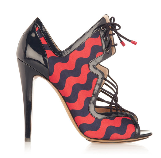 Nicholas Kirkwood red/black wave sandals 2012