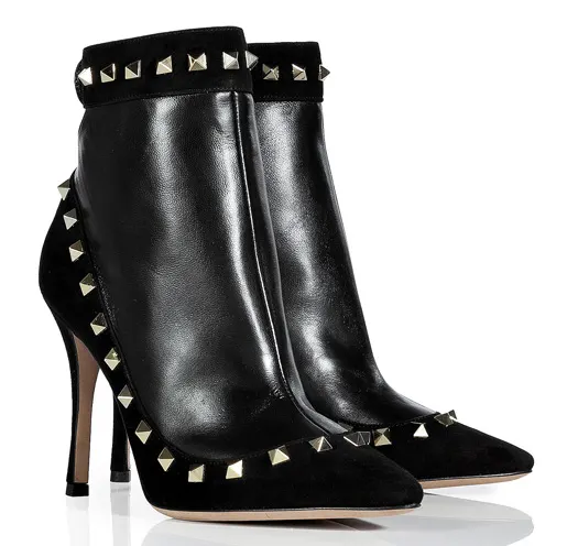 Shoes I Valentino Rockstud Suede & Boots