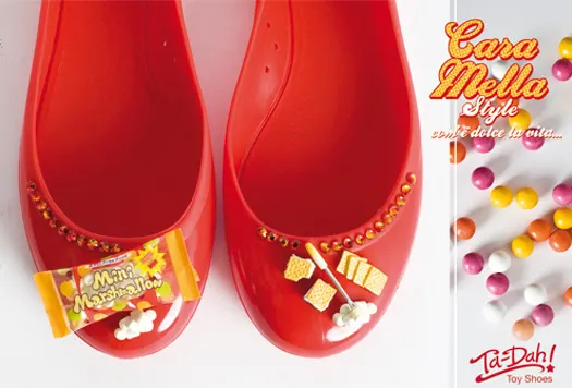 candy shoes flats plastic ta-dah fashion red