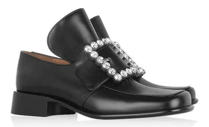 marc jacobs Crystal-buckle leather loafers freak shoe friday ugly fashion