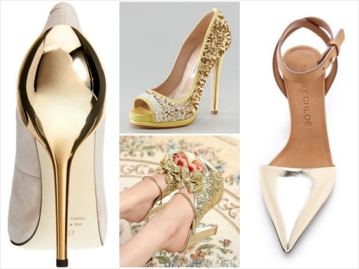 cream and gold heels