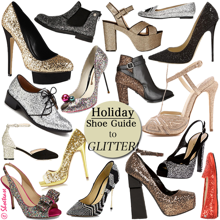 christmas holidays new year's eve shopping online footwear platforms shine sparkle