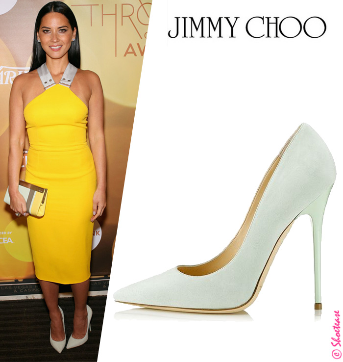 Celebrity Shoe Style - Olivia Munn in Jimmy Choo "Anouk" Pumps