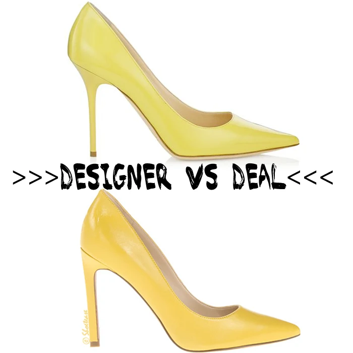 Real vs Steal - Citrus Colored Pointy Toe Pumps and Heels Comparison