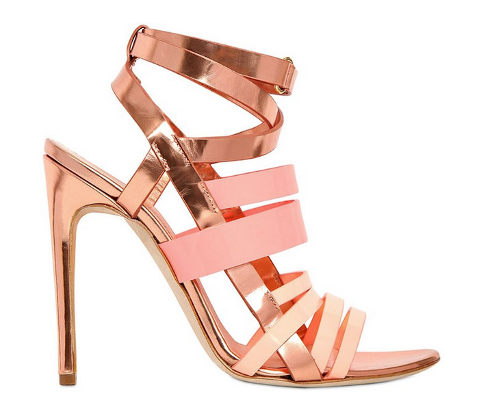 pink gold sandals