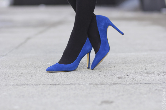 Toronto Street Style - Banana Republic Cobalt Blue Pointy Toe Pumps with Heels