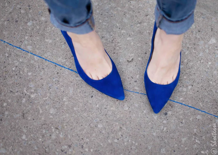 Toronto Street Style Shoes - Blue Cobalt Pointed Toe Pumps