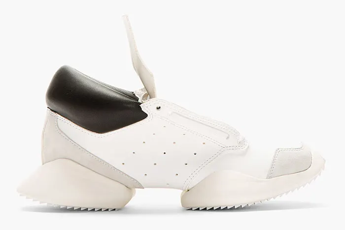 Rick Owens WHITE LEATHER ISLAND SOLE ADIDAS EDITION SNEAKERS