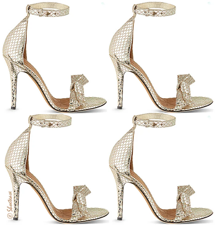 Isabel Marant Metallic Gold Embossed "Play" Sandals with - 2014