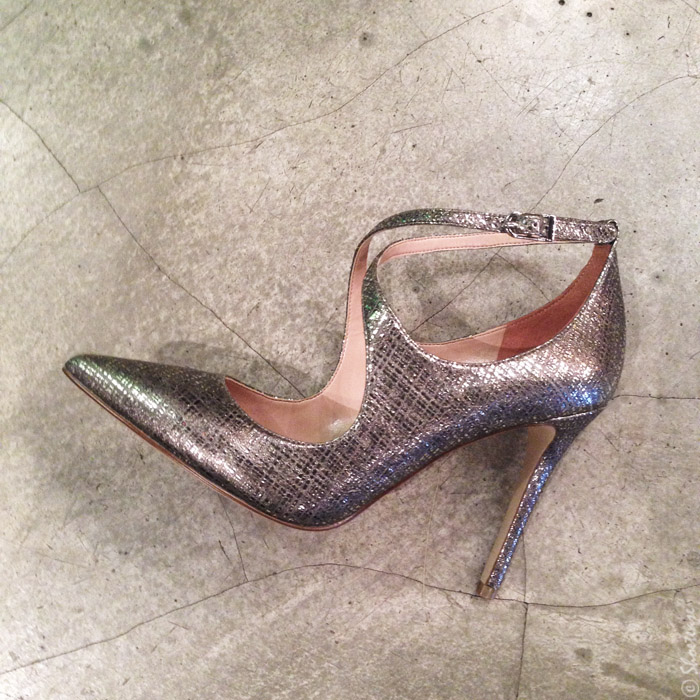 Nine West Fall Winter 2014 Collection Toronto Preview - Silver Metallic Strappy Pumps