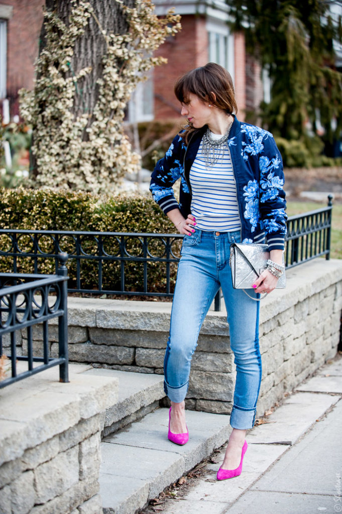blue and pink jeans