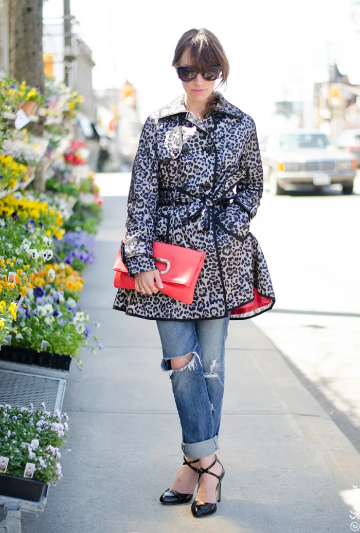 Toronto Street Style Fashion - Leopard Trench Coat