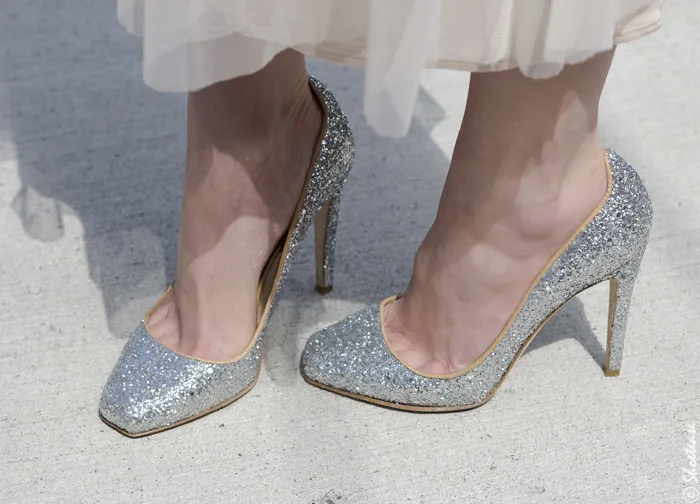 Silver Glitter Aizza Pumps