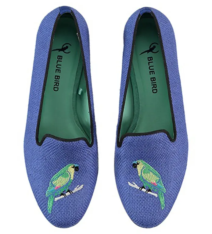 blue bird slippers