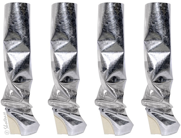 Gareth Pugh Silver Mirror Space Age Boots