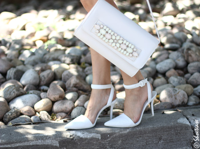 White Heels Embellished Purse