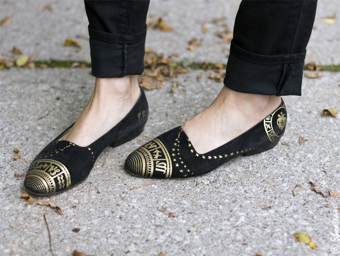 Wearing Vintage Astrology Loafers for Fall in Toronto