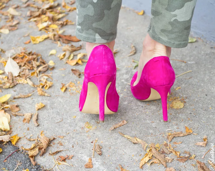 Barbie Pink shoes with Camo Pants