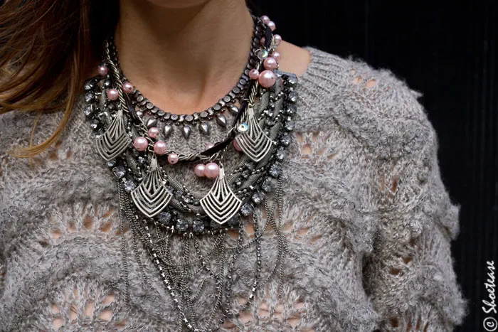 pink layer necklace
