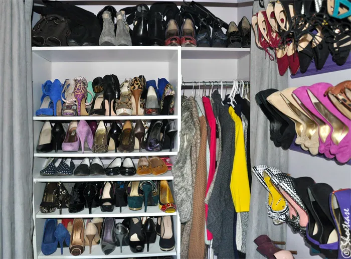 DIY shoe storage closet