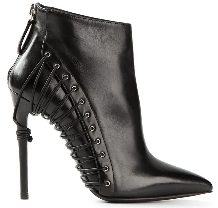 Side Lace Black ankle boot for fall 2014