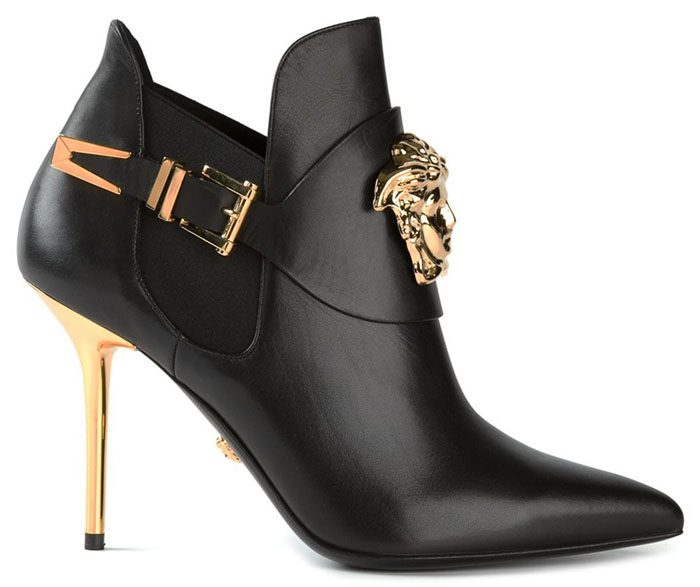 Black versace ankle boot for fall 2014
