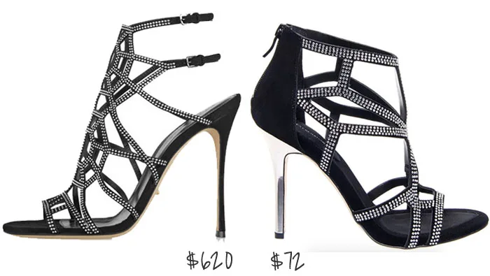 sergio rossi crystal caged heels look for less than $100