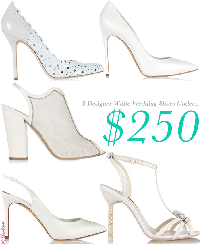 9 Designer White Wedding Shoes Under $250