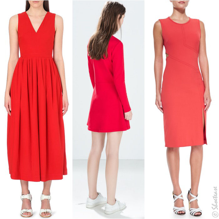 white heels red dress