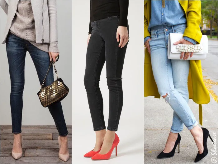 what shoes to wear with skinny jeans pumps