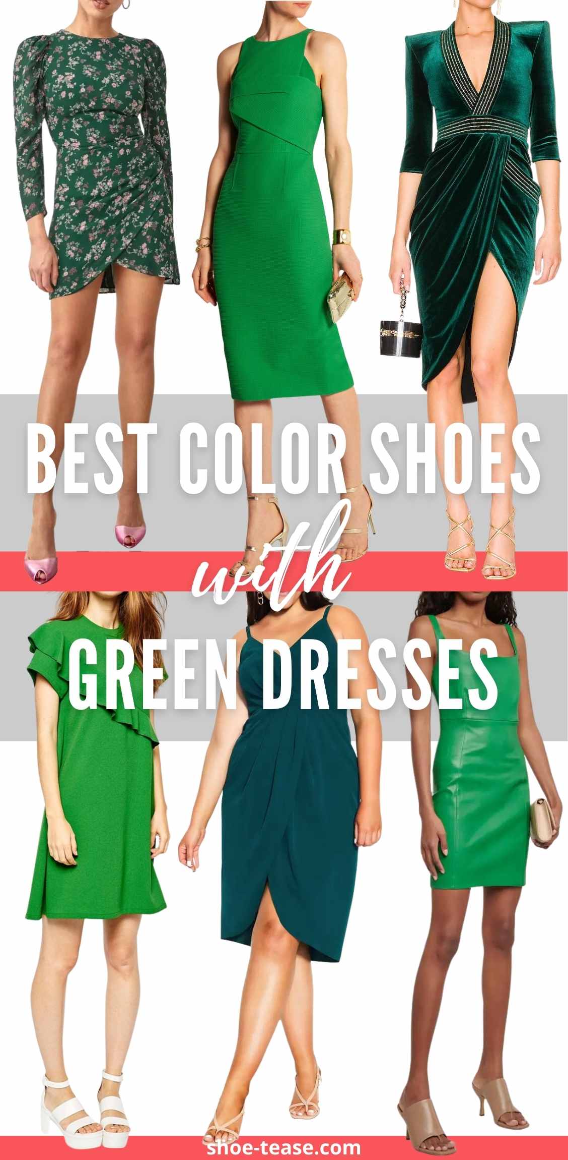 What color shoes to wear with emerald green dress