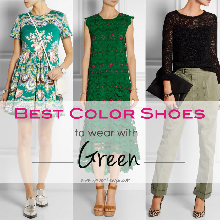 best shoes to wear with green dress copy