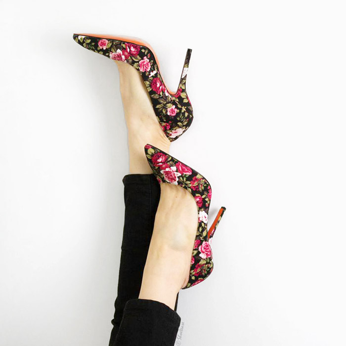 cheap floral heels