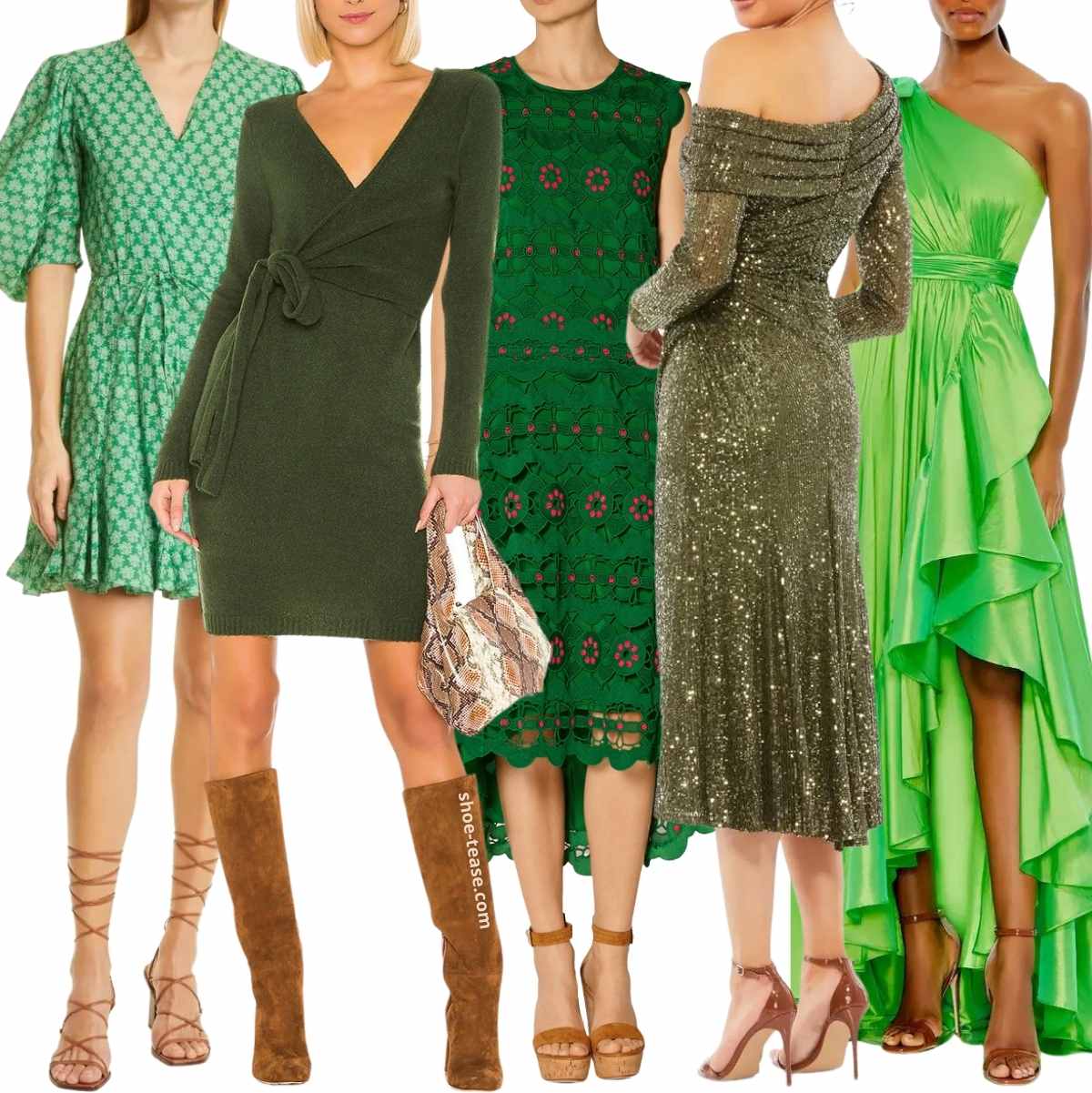 Best Color Shoes to Wear with Green Dresses