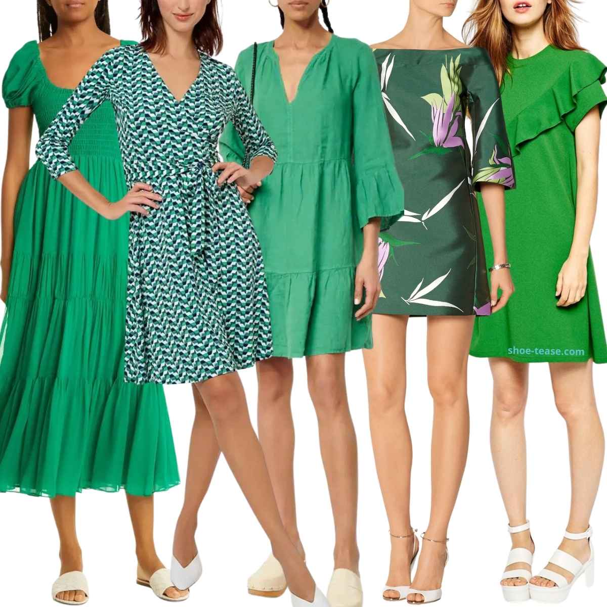 Go Green! 10 Best Color Shoes to Wear with Green Dresses & Emerald Outfits