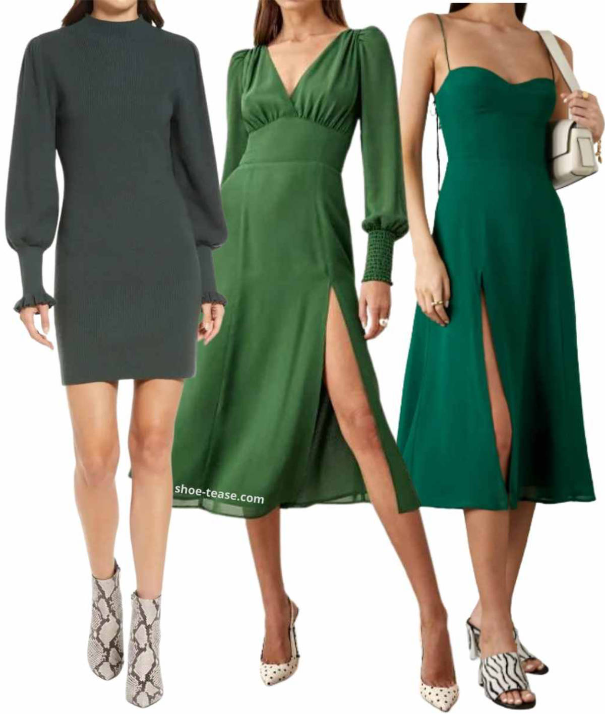 shoes to wear with green dress