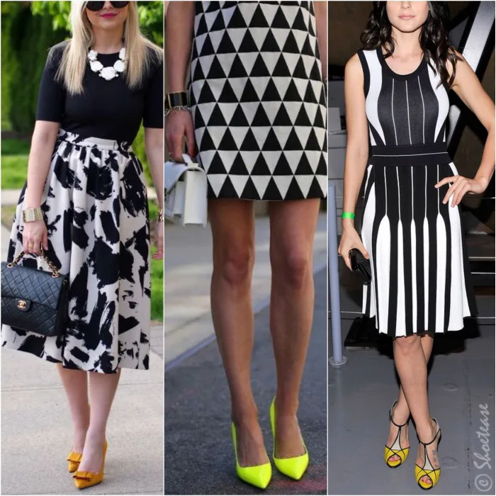 What Color Shoes to Wear with Black and White Dress