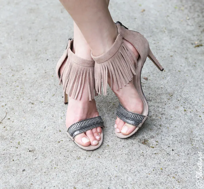 Beige Fringe Sandals Boho Style 1