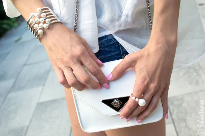 White mini purse