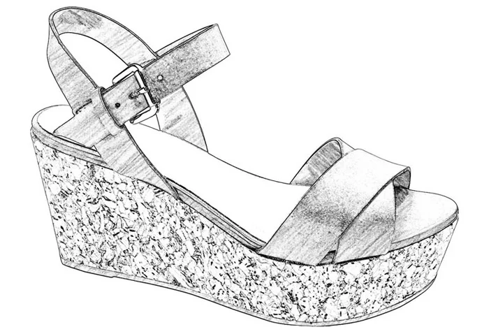 Wedges Sandals Sketch - Cute Shoes